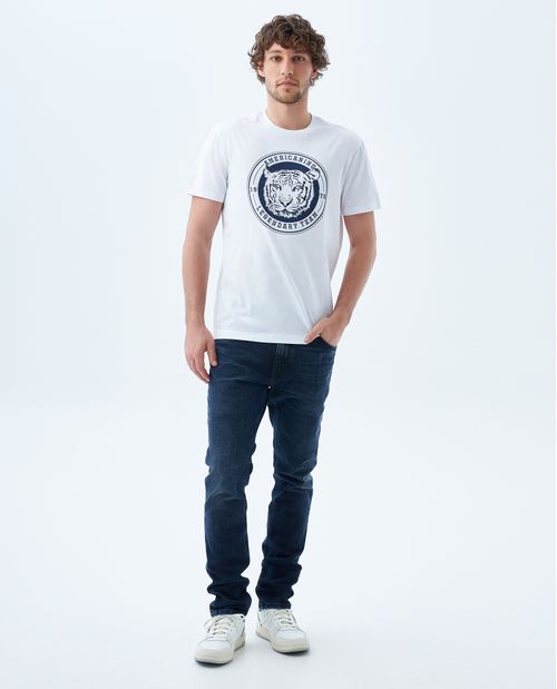 Jean Slim and Straight tiro medio para hombre