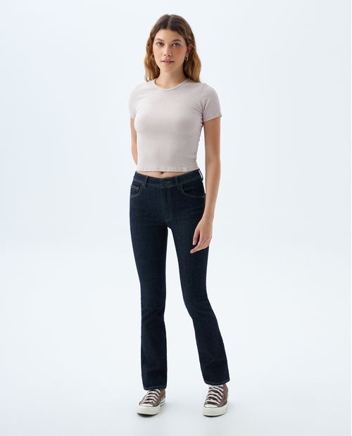 Jean Jegging bota recta para mujer