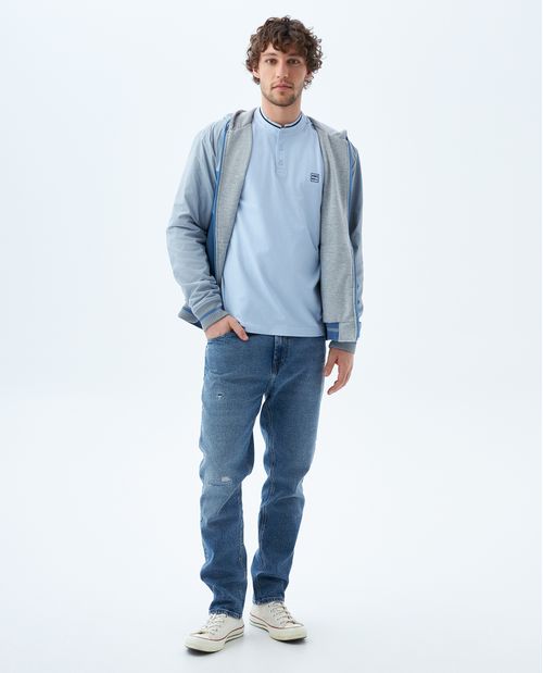 Polo con aplique punto corazón para hombre