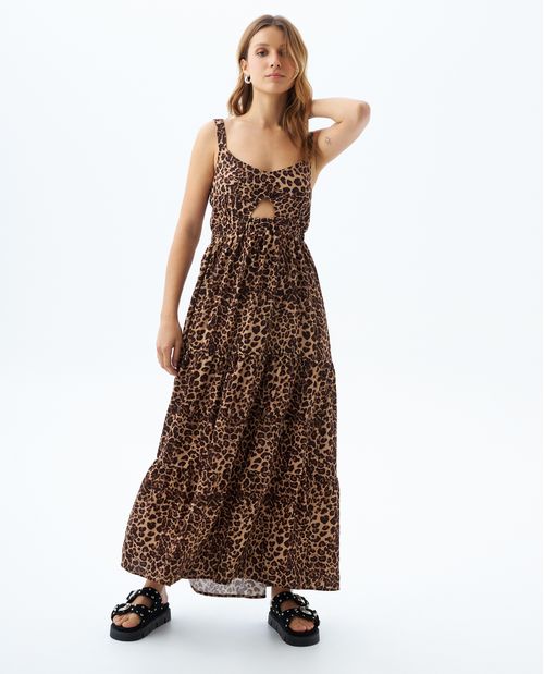 Vestido largo animal print para mujer