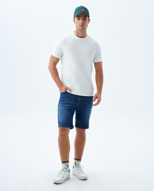 Bermuda tono medio con tallones para hombre