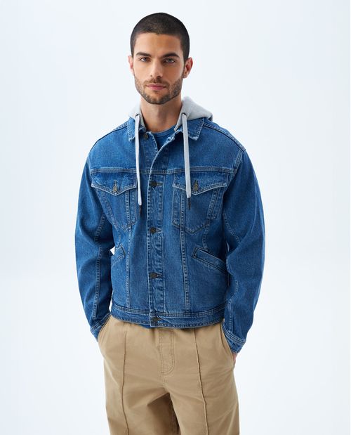 Chaqueta Trucker con capucha para hombre