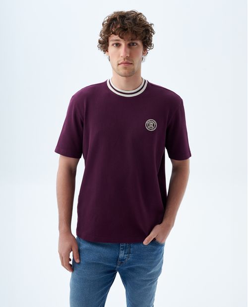 Camiseta manga corta con aplique para hombre