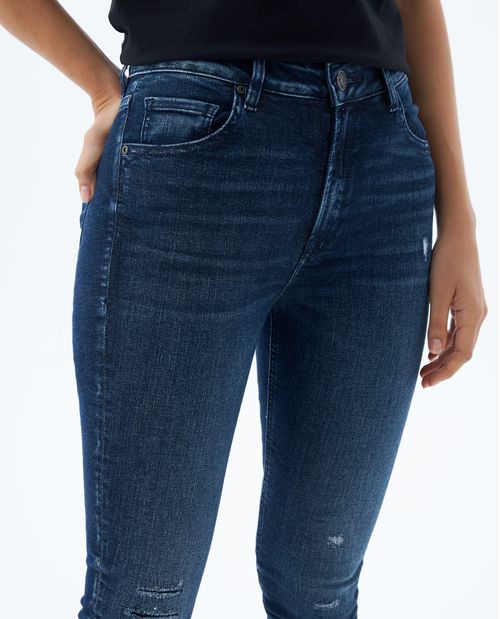 Jean Jegging con rotos recosidos para mujer