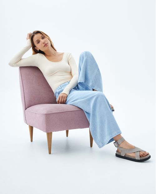 Jean Vintage tono claro para mujer