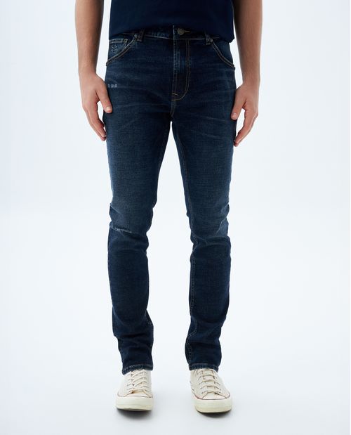 Jean Tapered tono oscuro con raspones para hombre