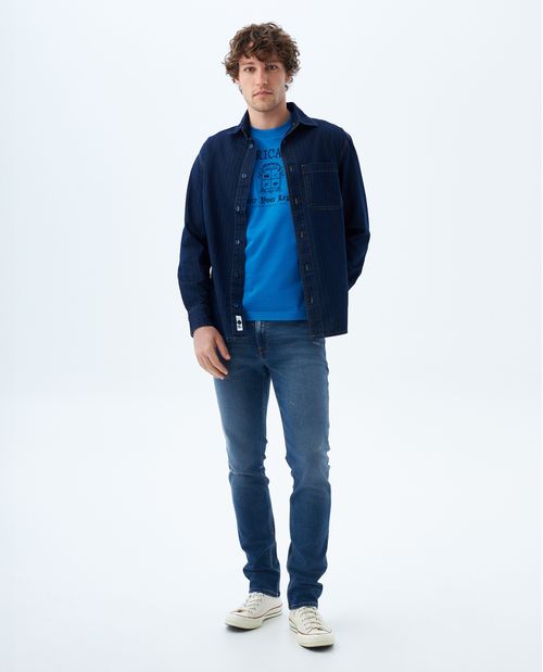 Jean slim tono medio para hombre