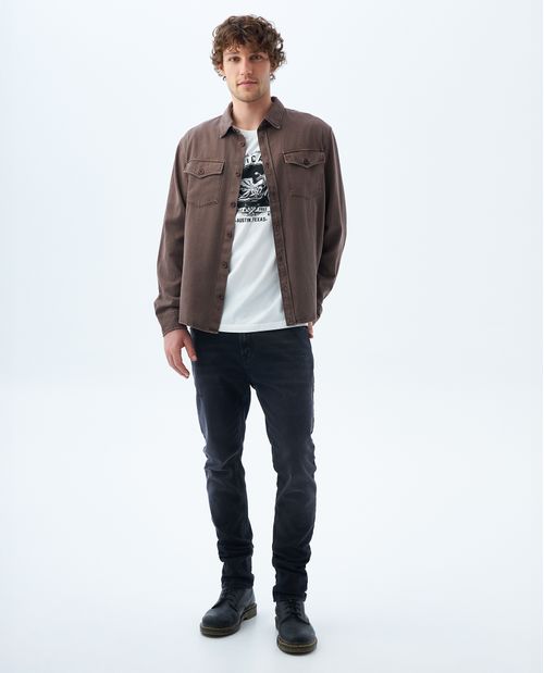 Camisa con bolsillos para hombre