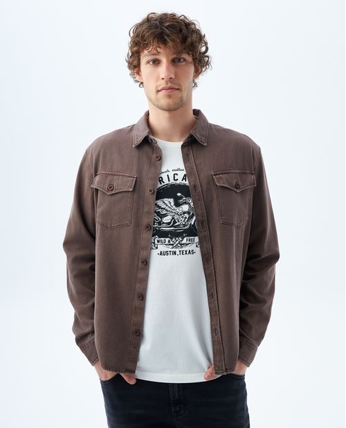 Camisa con bolsillos para hombre