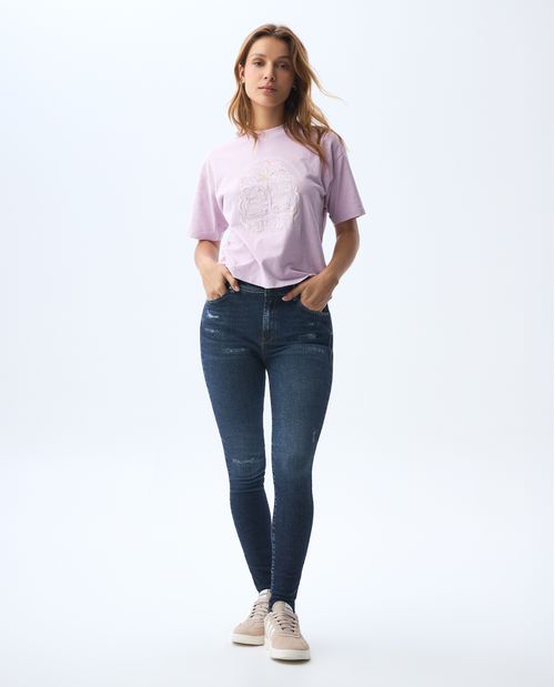 Jean Jeggging con rotos y recosidos para mujer