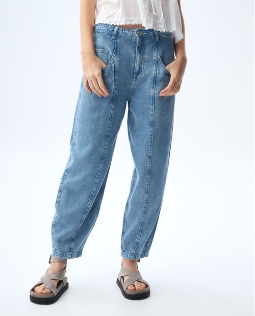 Jean Barrel de bota recta para mujer