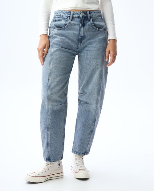 Jean Barrel tono medio para mujer