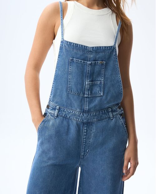Overall en denim tono medio para mujer