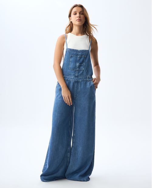 Overall en denim tono medio para mujer