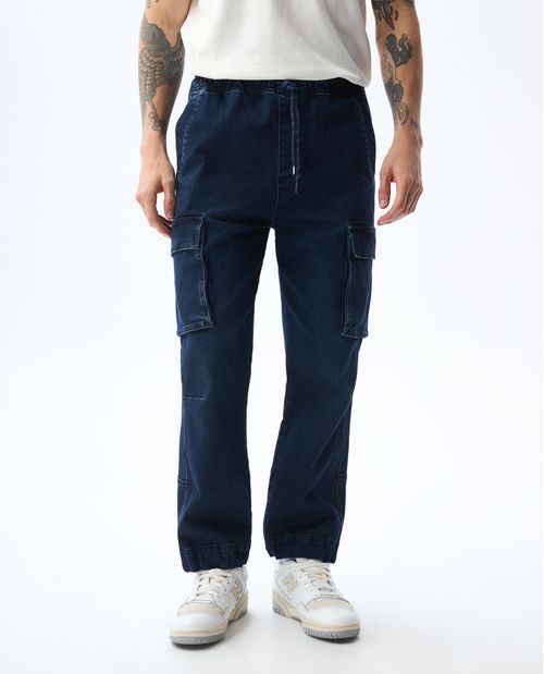 Jean Cargo tono oscuro para hombre