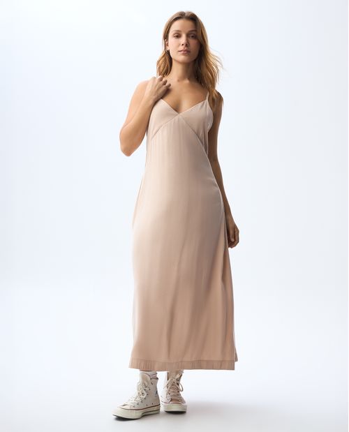 Vestido largo con botones en lateral para mujer