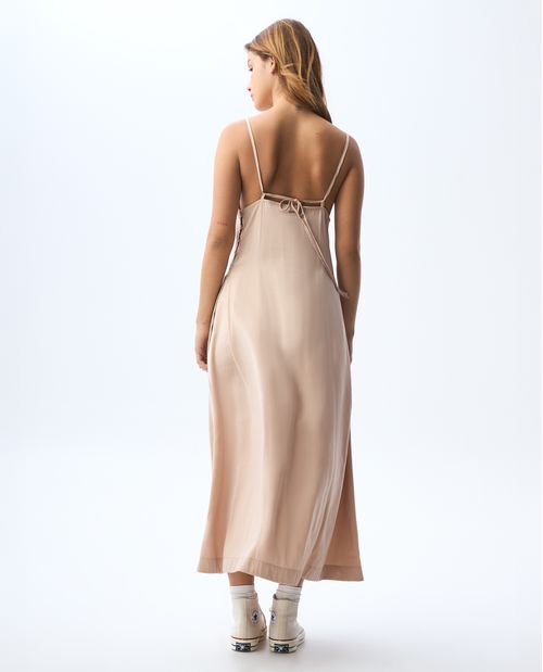 Vestido largo con botones en lateral para mujer