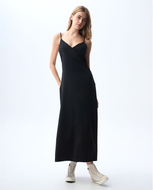Vestido largo con botones en lateral para mujer