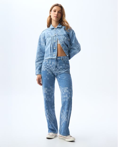 Chaqueta Trucker efecto pixelado para mujer