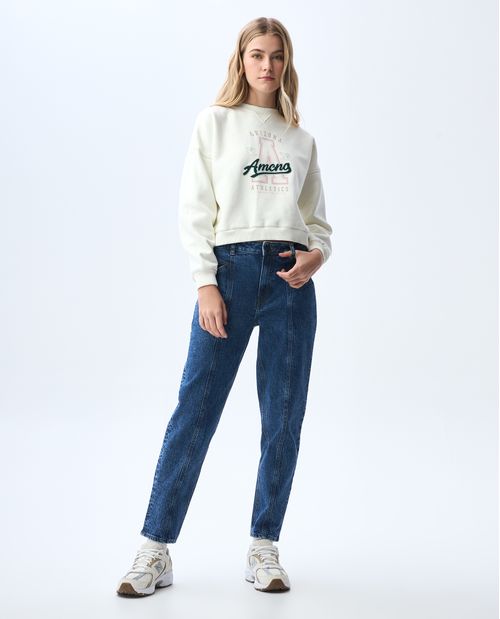 Buzo con estampado en frente para mujer