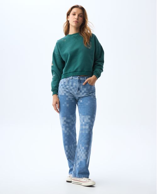 Buzo con estampado en frente para mujer
