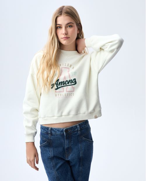 Buzo con estampado en frente para mujer