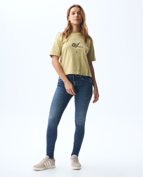 Jean Jegging tiro medio para mujer