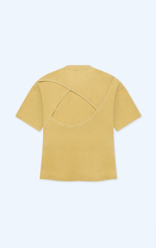 Camiseta manga corta con abertura en espalda para mujer