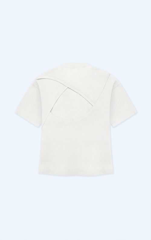 Camiseta manga corta con abertura en espalda para mujer