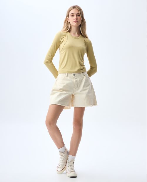 Camiseta doble uso en rib para mujer