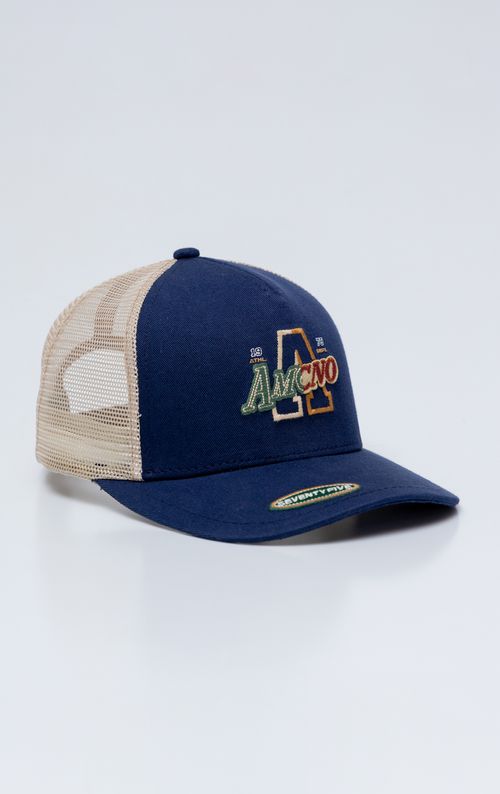 Gorra Trucker con aplique bordado para hombre