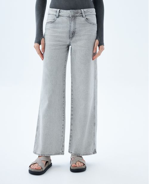 Jean Wide Leg gris claro para mujer