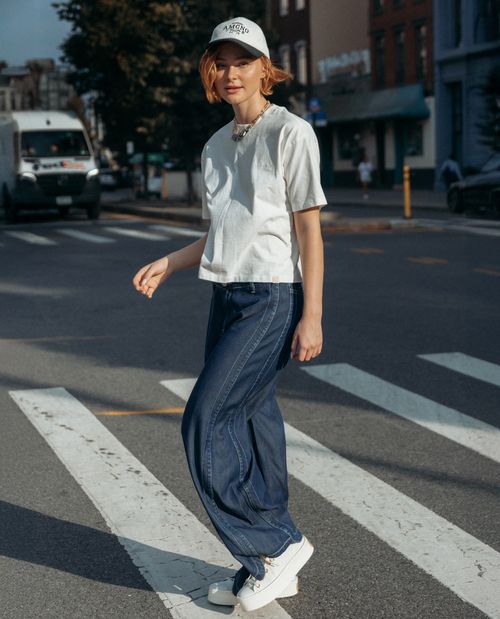 Jean Wide Leg tono claro para mujer