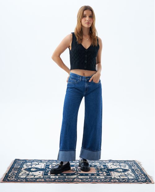 Jean Wide Leg tiro bajo para mujer