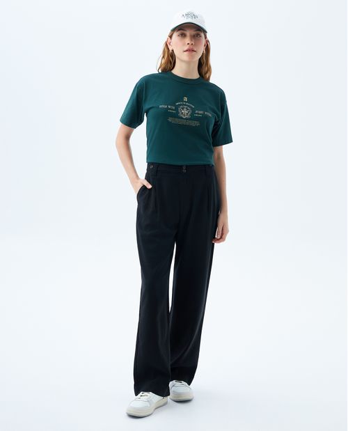 Pantalón Wide Leg con prenses para mujer