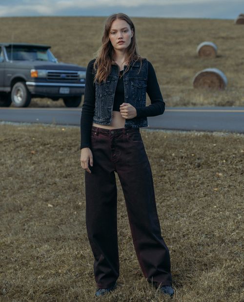 Pantalón Wide Leg con teñido especial para mujer