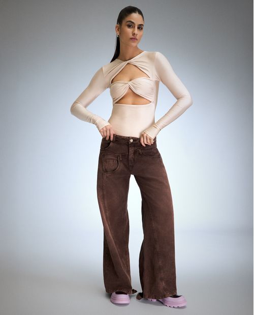 Body manga larga para mujer