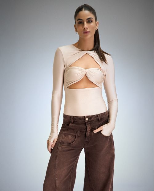 Body manga larga para mujer