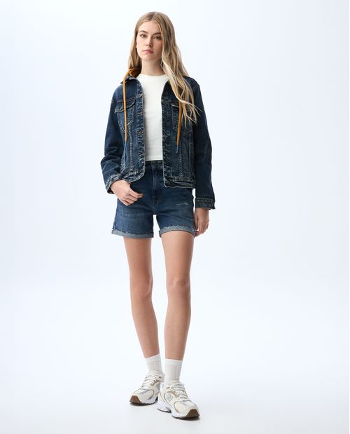 Chaqueta Trucker con capucha removible para mujer