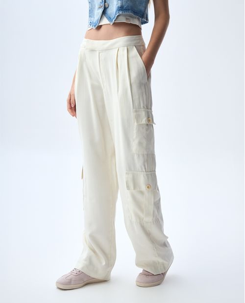 Pantalón cargo bota amplia para mujer