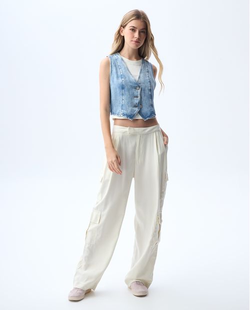 Pantalón cargo bota amplia para mujer