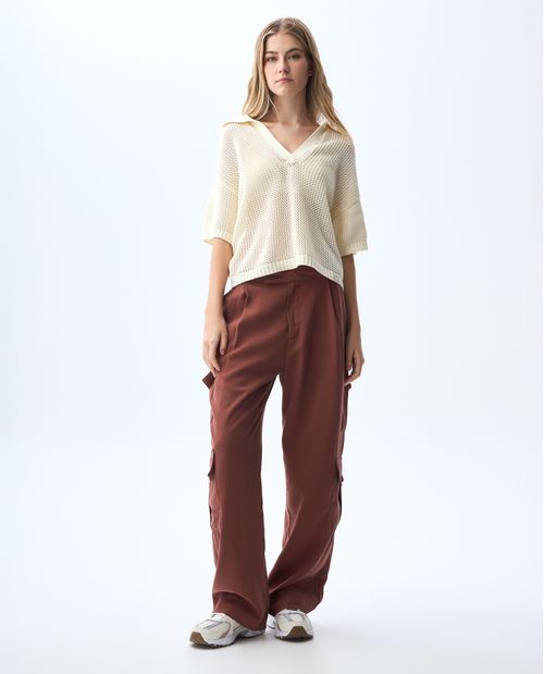 Pantalón cargo bota amplia para mujer