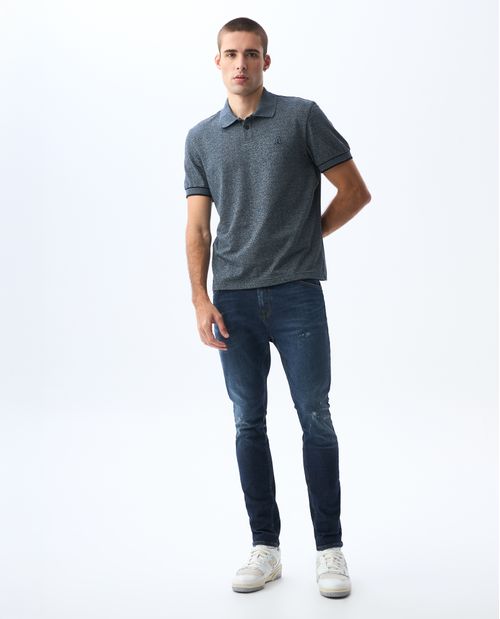 Polo de tela con efecto para hombre