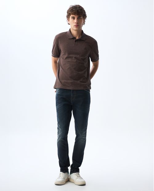 Polo de tela con efecto para hombre