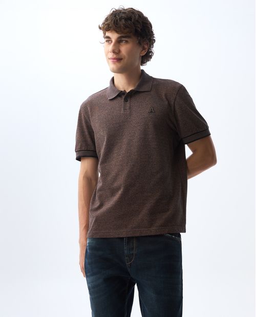Polo de tela con efecto para hombre