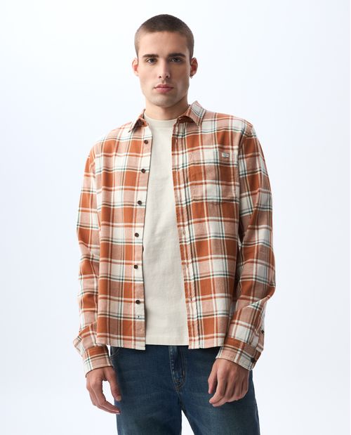 Camisa manga larga tipo leñadora para hombre