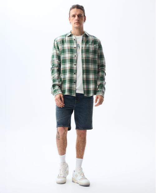 Camisa manga larga tipo leñadora para hombre