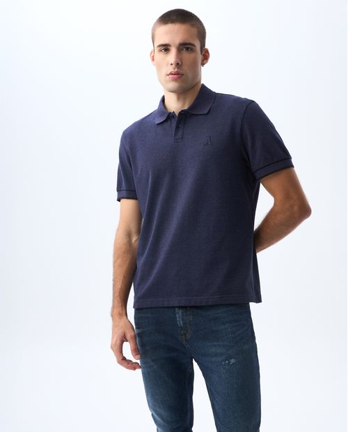 Polo de tela con efecto para hombre