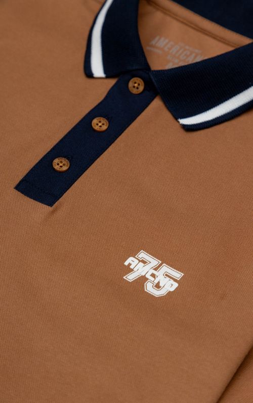 Polo Slim con cuello y puños en contraste para hombre