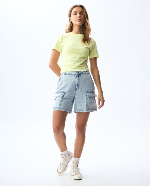 Bermuda con bolsillos cargo para mujer